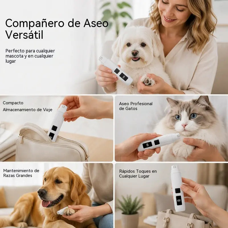 🔥【Compra 1 y llévate 1 gratis】🐱🐶 Lima eléctrica de uñas para mascotas con indicador LED de potencia