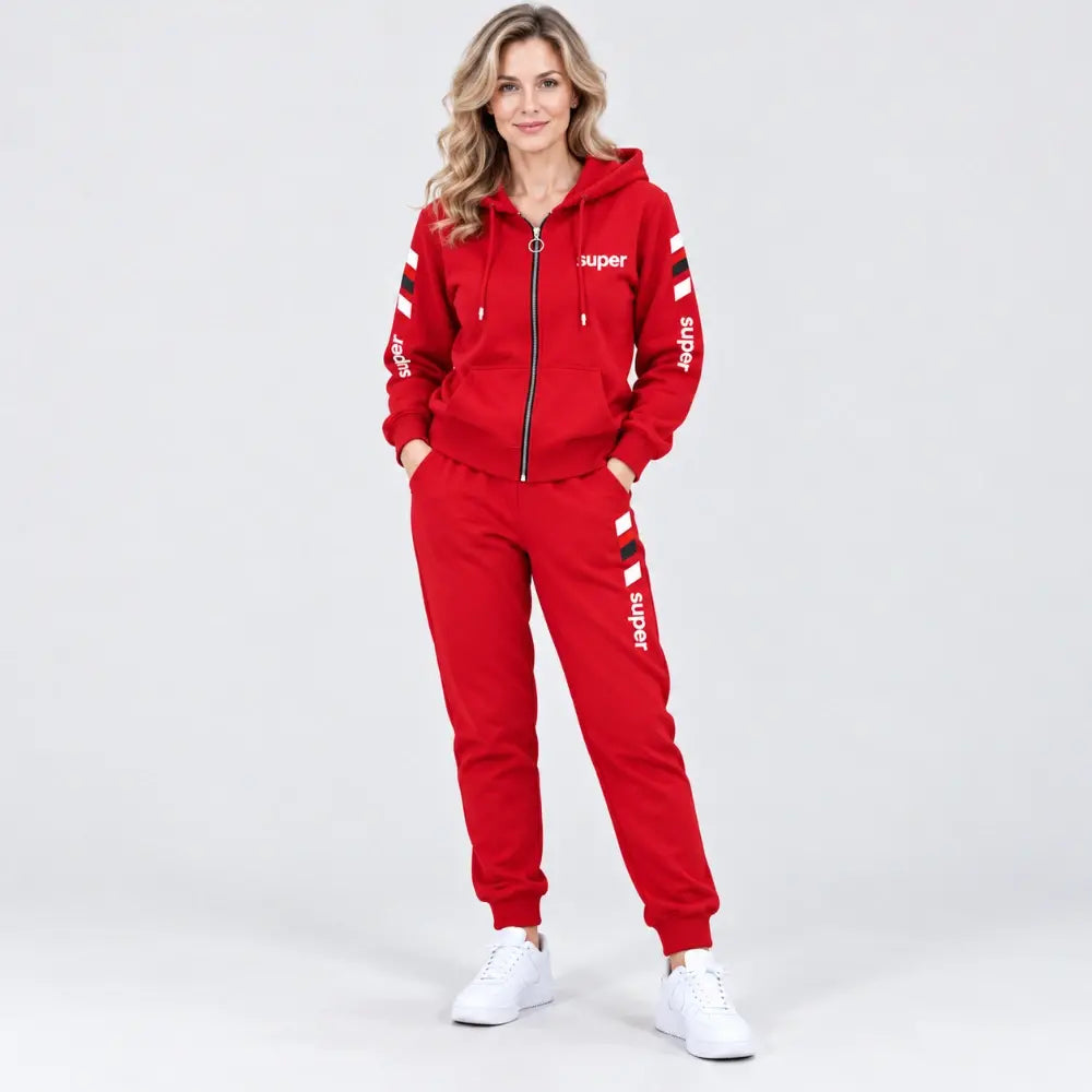 ✨【M-4XL】Női 2 részes sport szett 2026 – Kapucnis cipzáras felső + nadrág, őszi/téli, laza fazon, sportos🥰