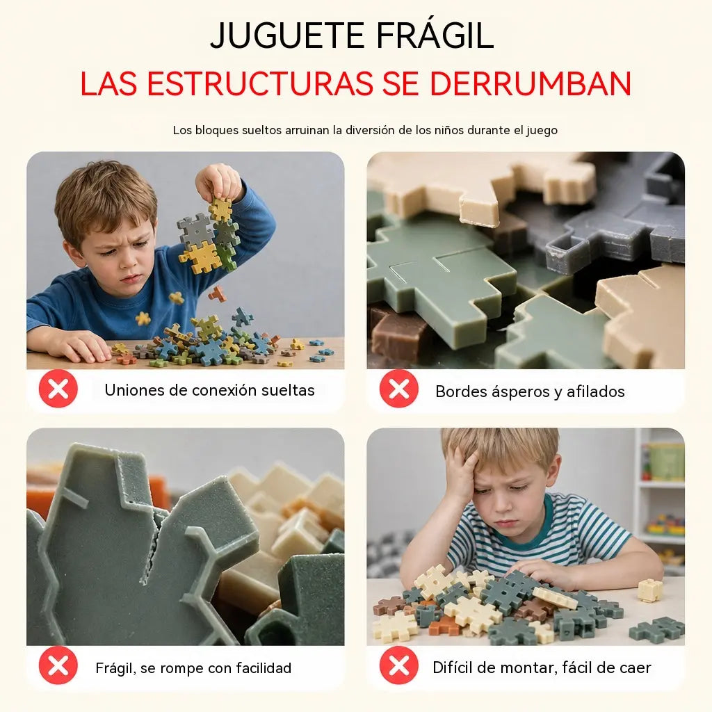 🧩📦Bloques de construcción 3D para niños con forma de copos de nieve encajables.