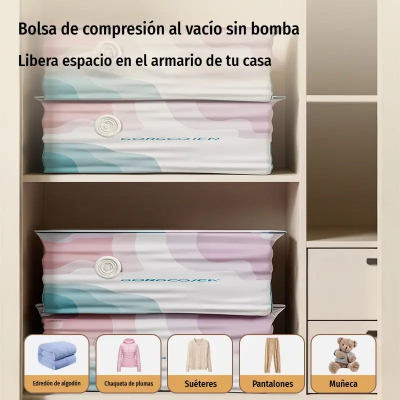 🔥【30% OFF】🧳 5 artículos por 28 euros 💨 Bolsa de almacenamiento al vacío grande y compresible: no requiere bomba, es a prueba de fugas e ideal para ahorrar espacio en maletas y en casa ✈️