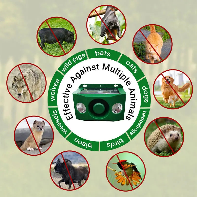 🔥【30% OFF】🐅Repelente ultrasónico de animales salvajes alimentado por energía solar