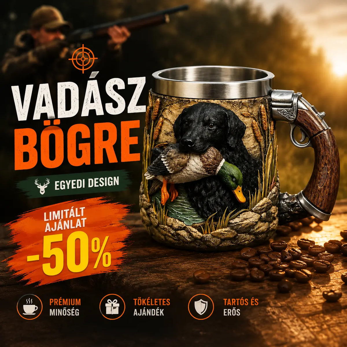 đ„ăEladĂł - 50% kedvezmĂ©nyăđ«âĂj, vadĂĄszoknak szĂĄnt kĂĄvĂ©sbögre