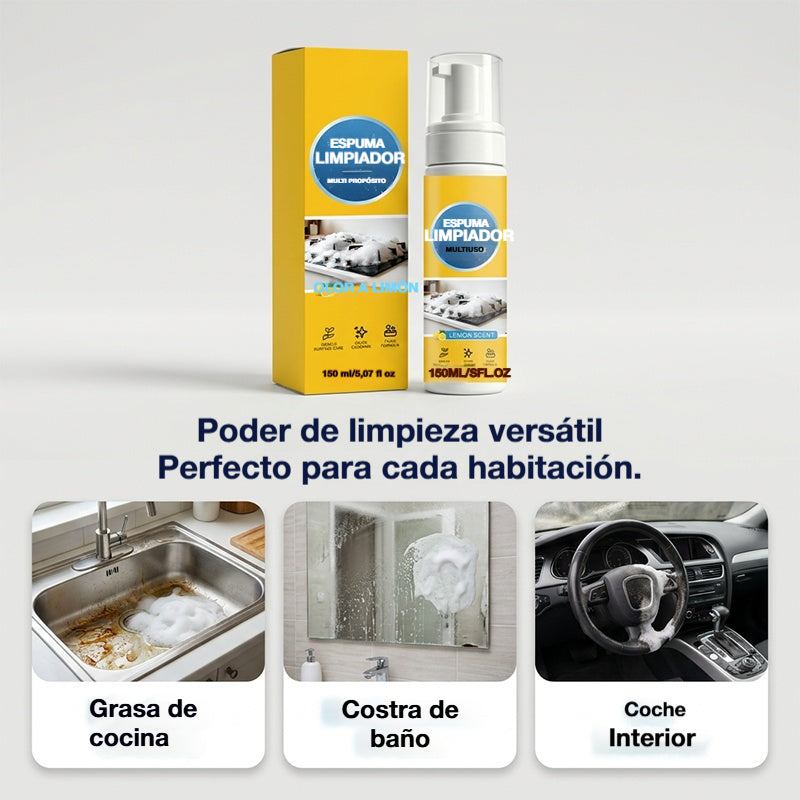 🔥 ¡Oferta imbatible: 50% de descuento! 🔥Compra 1 y llévate 1 gratis🔥🔥 Potente limpiador de espuma multifuncional, ideal para cocinas, coches, etc.