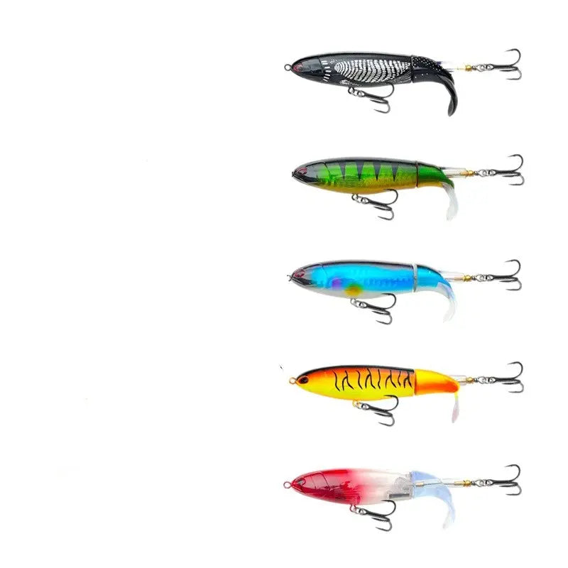 🐟🎣【5 piezas】5 señuelos biomiméticos: movimientos de natación realistas, anzuelos afilados y de sonido agudo, aptos tanto para agua dulce como salada.