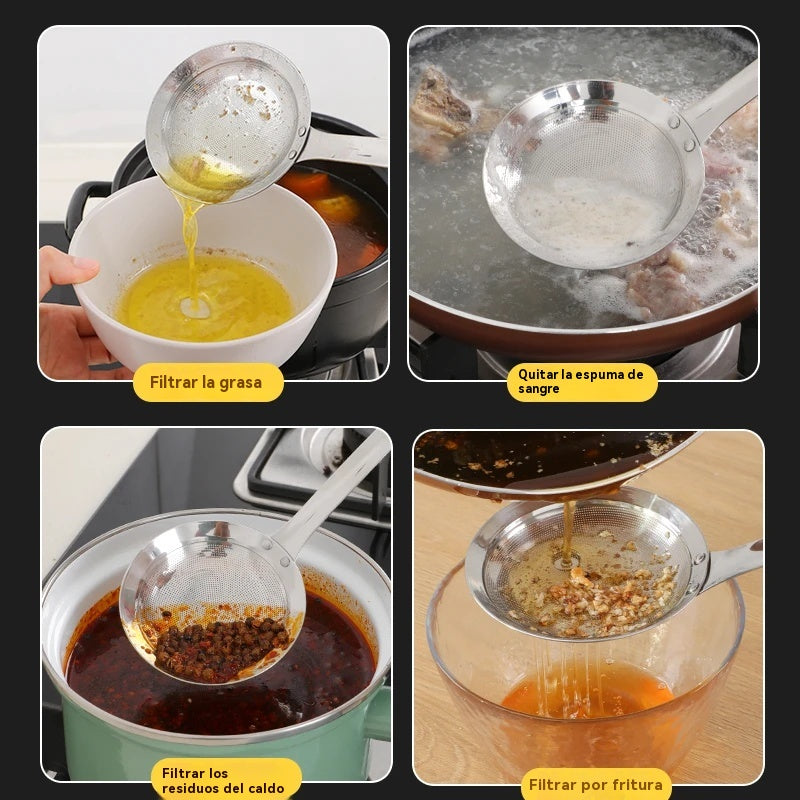 🍲 【3 piezas 24€】 Cuchara de filtro de aceite de acero inoxidable 304