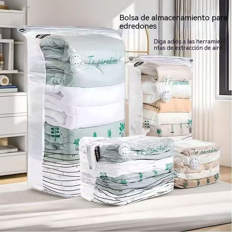 🧳【Juego de 5 piezas】💨 Bolsa de almacenamiento al vacío grande y compresible: no requiere bomba, es a prueba de fugas e ideal para ahorrar espacio en maletas y en casa ✈️