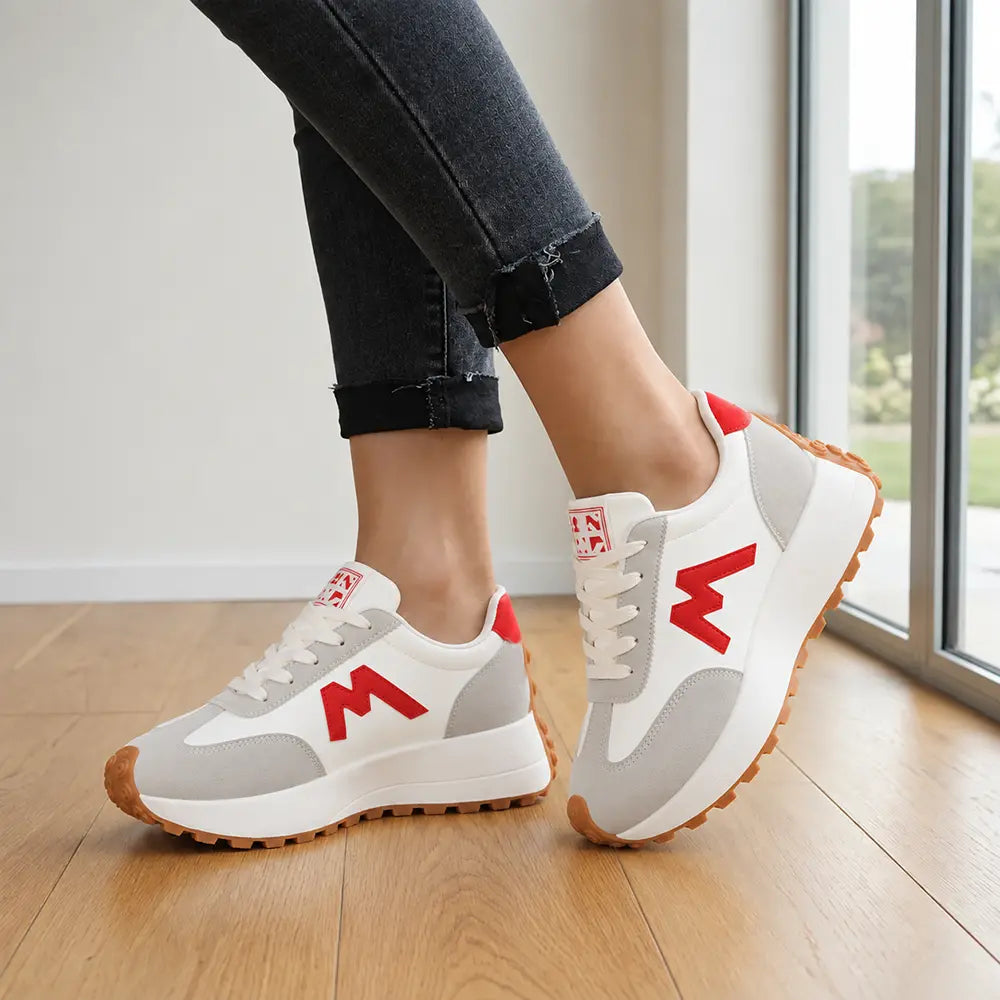 🔥【36-43-as méretek】👟Új retró színes blokkos sportcipők, kényelmes, puha talpú, lélegző hétköznapi cipők