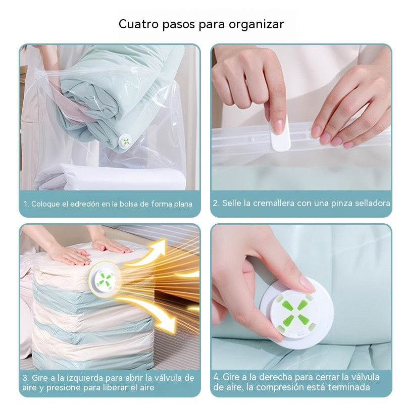 🔥🧳 5 artículos por solo 28 € 💨 Bolsas de almacenamiento al vacío grandes y compresibles: No necesitan bomba de aire, son a prueba de fugas, ideales para ahorrar espacio en tu maleta y en casa ✈️