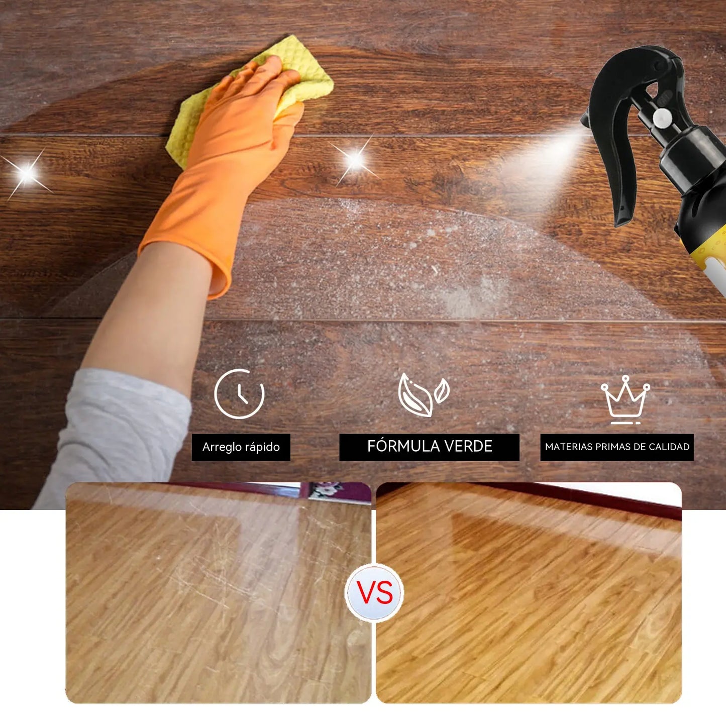 【30%OFF】【50%OFF】🍯 Spray pulidor de madera con infusión de cera de abeja para el mantenimiento de muebles y la prevención de grietas.