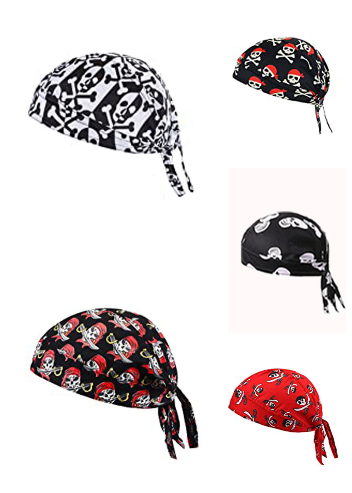 šćPaquete de gran valor ā 5 piezasćElegante sombrero/paƱuelo para la cabeza de estilo retro hecho de seda transpirable