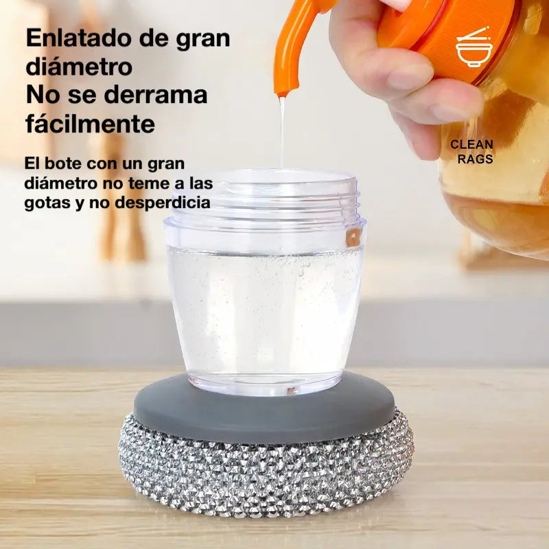 🏠【El cepillo para lavar platos viene con 5 bolas de repuesto.】1 por 25 euros !Cepillo multiusos para ollas Fácil de usar - Duradero - Compacto - Práctico