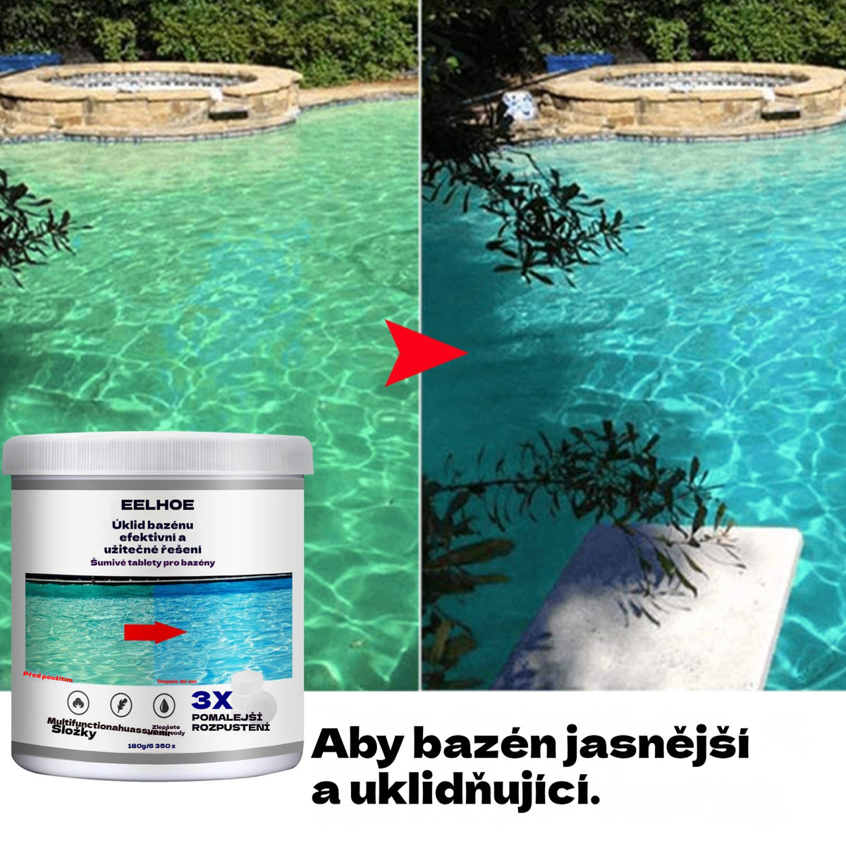 Kupte 1 a získejte 1 zdarma (2 lahvičky) Šumivé tablety na čištění bazénů