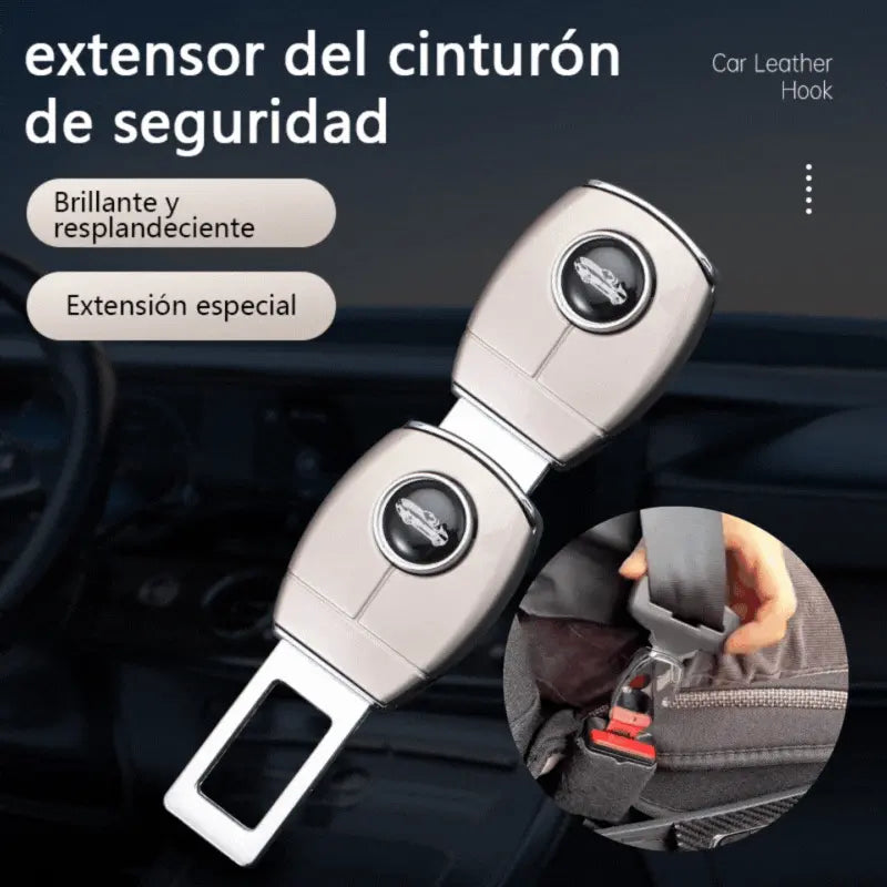 🔥【Compra 1 y llévate 1 gratis】🔥【2 piezas】🚗👍 Extensor metálico para el cinturón de seguridad del coche: diseño extendido para un viaje más cómodo.