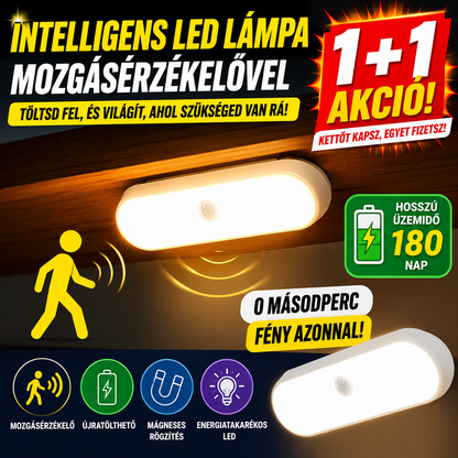 💥✨【Vásárolj 1-at, és kapsz 1-at ingyen】🏡💡Okos LED lámpa jelenlétérzékelővel, könnyen tölthető és praktikus.