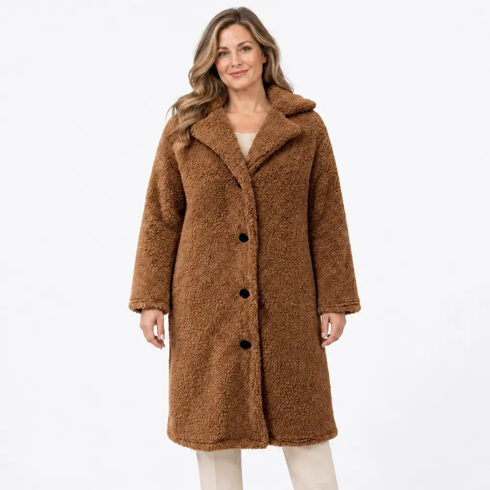 🧥【S-5XL】A legkelendőbb női plüsskabát ősszel és télen - hosszú ujjú gallérral