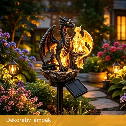 🐉Dragon Legacy napelemes kerti lámpa – Aranyparázs kiadás