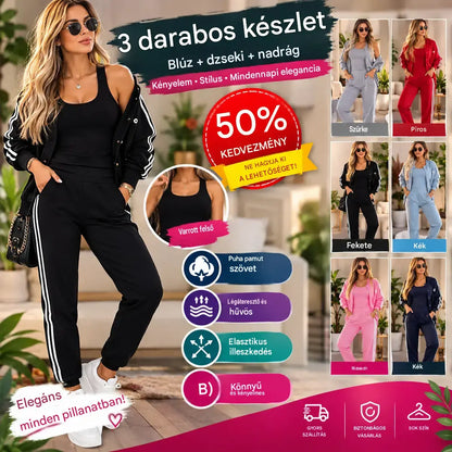 🏆Féláron + ingyenes szállítás🚚 Háromrészes szett: kényelmes és otthonos, laza stílus