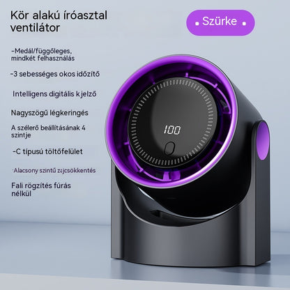 🧊🍃Új lapát nélküli, turbina stílusú asztali ventilátor (falra szerelhető)