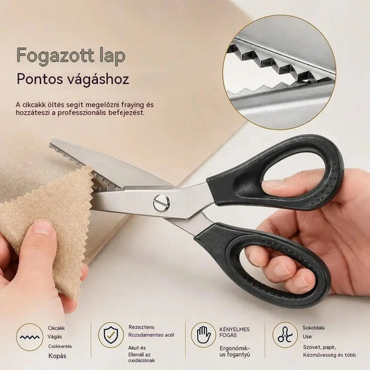 Rozsdamentes acél cikkcakk olló