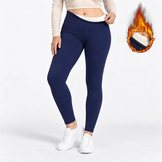 【S-2XL】Magas derekú, bélelt téli leggings hasformáló hatással