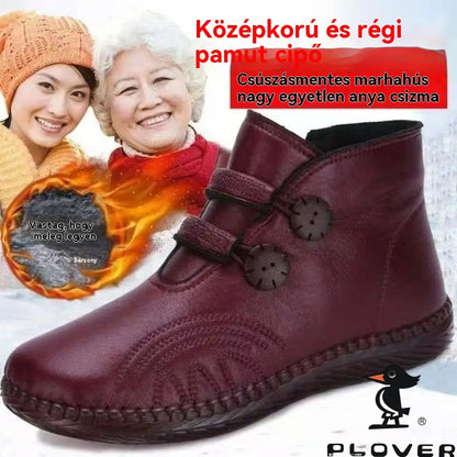 🔥🔥👢【49% KEDVEZMÉNY！！！！】💥【35-40】Női bőr, pamut, csúszásmentes, kézzel készített cipők őszre és télre