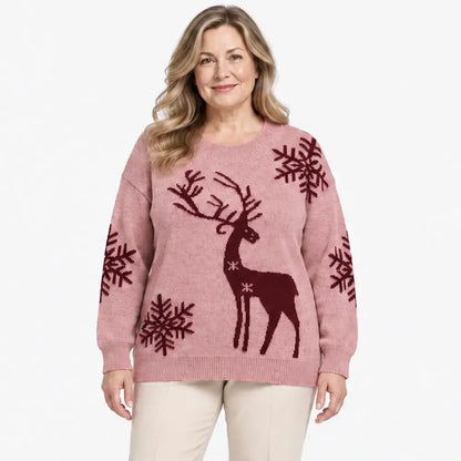 【XS-3XL/3 szín】2026 Ősz/Tél Új Stílusú Szarvas Jacquard Mintás, Kerek Nyakú Felsőruházat Pulóver