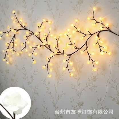 ✨ Flexibilní LED světla ve tvaru vinné révy a květin: ozdobte si domov magickou a teplou atmosférou 🦋💡