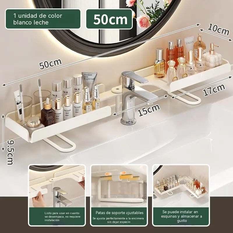 🏡🧼Organizador de estantes plegable de acero para colocar sobre el fregadero, estante de almacenamiento ajustable sin necesidad de taladrar ✅