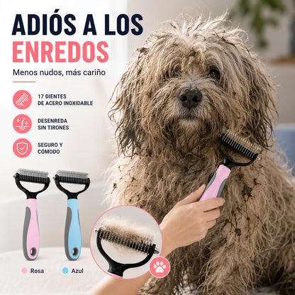 🐶【2 piezas 24 €】Cepillo de doble cara para el aseo de mascotas y la eliminación de pelo