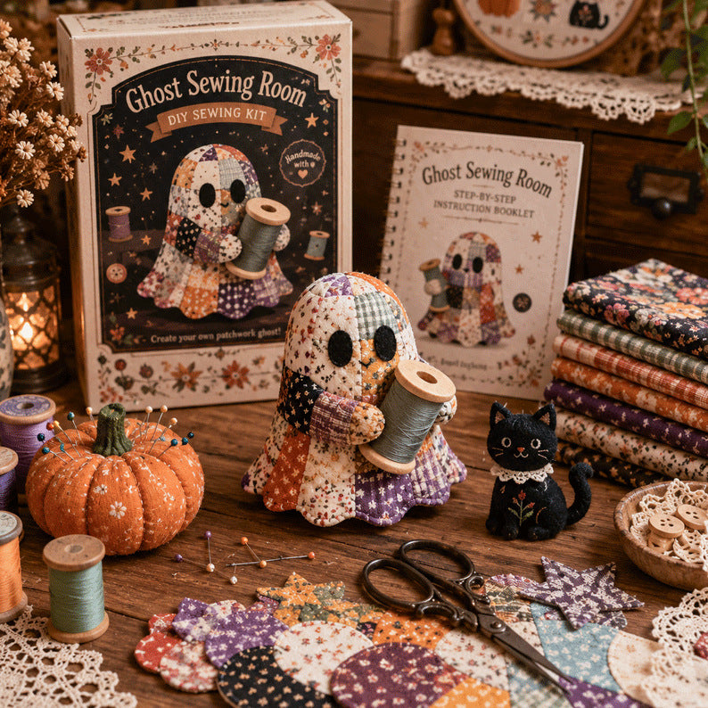🎁👻Kit de patchwork DIY «Pequeño fantasma acogedor»