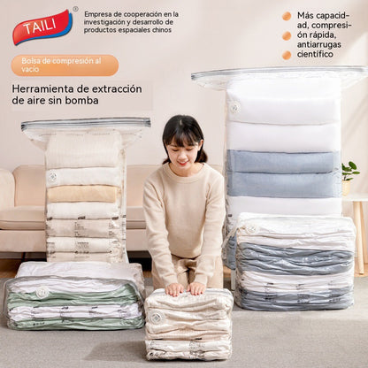 ✨（5 piezas）💨 Bolsa de almacenamiento al vacío grande y compresible: no requiere bomba, es a prueba de fugas e ideal para ahorrar espacio en maletas y en casa ✈️