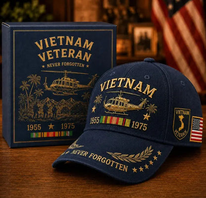 🧢Gorra bordada conmemorativa de veteranos de Vietnam de EE. UU. (1955-1975)