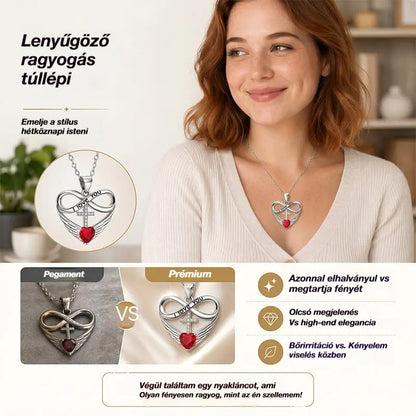 ✨Nyaklánc kereszt medállal, végtelen szívvel és szárnnyal
