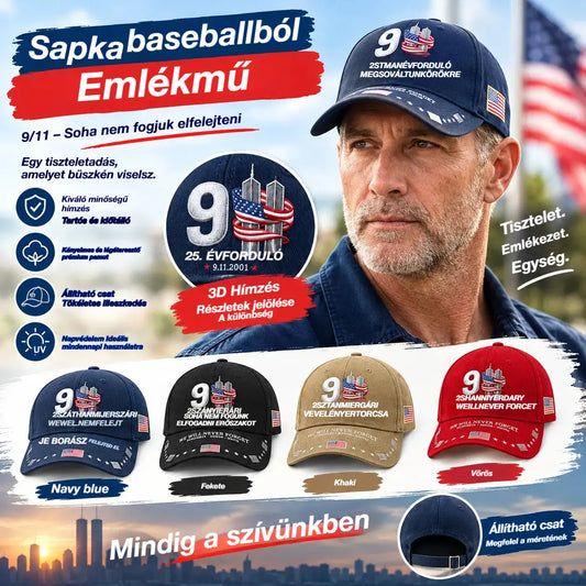 🧢9/11-es évfordulós emlék-baseballsapka: Soha ne felejtsük el – Uniszex, hazafias emléksapka 🧢