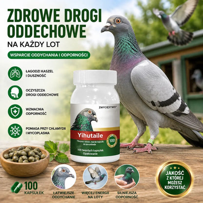 🔥【100 tabletek】🕊️Specjalny lek dla gołębi, stosowany w leczeniu kaszlu, świszczącego oddechu, łzawienia, niewyraźnego widzenia, jaglicy i czarno-czerwonej wydzieliny z nosa