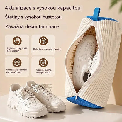⚡ Prodáno přes 50 000 kusů! 💦👞 Kartáč na boty s tlustými, měkkými štětinami (odolnými proti deformaci) a sáčkem na boty, používaný k čištění obuvi.