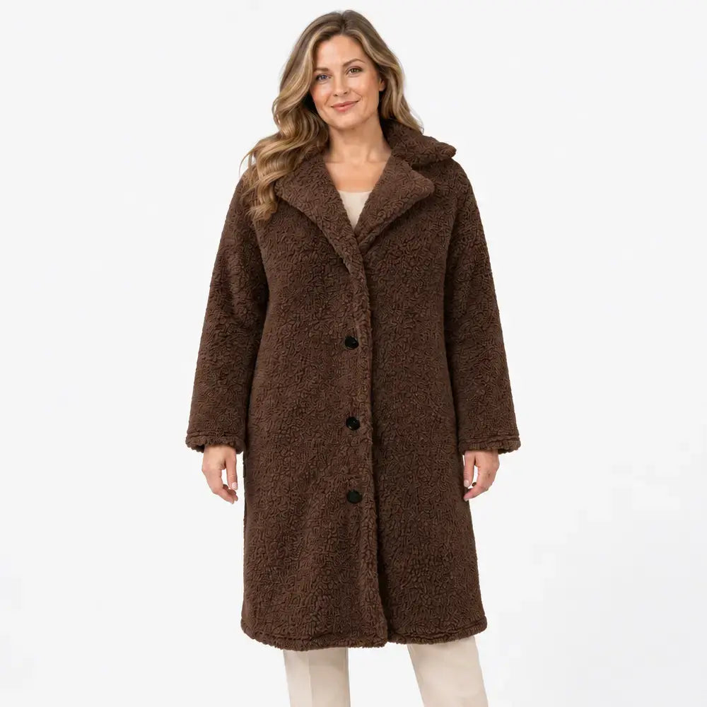 🧥【S-5XL】A legkelendőbb női plüsskabát ősszel és télen - hosszú ujjú gallérral
