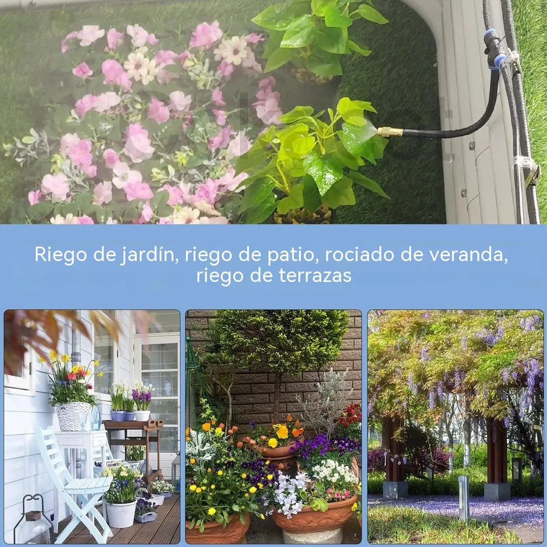 🔥【Compra 5 y llévate 5 gratis】🏡💦Cabezal de riego de jardín con rango de rotación de 360°: ideal para césped, macizos de flores y huertos