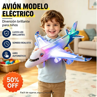 🥳🔥 Féláras ajánlat! 📣✈️ Elektromos repülőgép-modell valósághű motorhanggal és villogó LED-fényekkel.