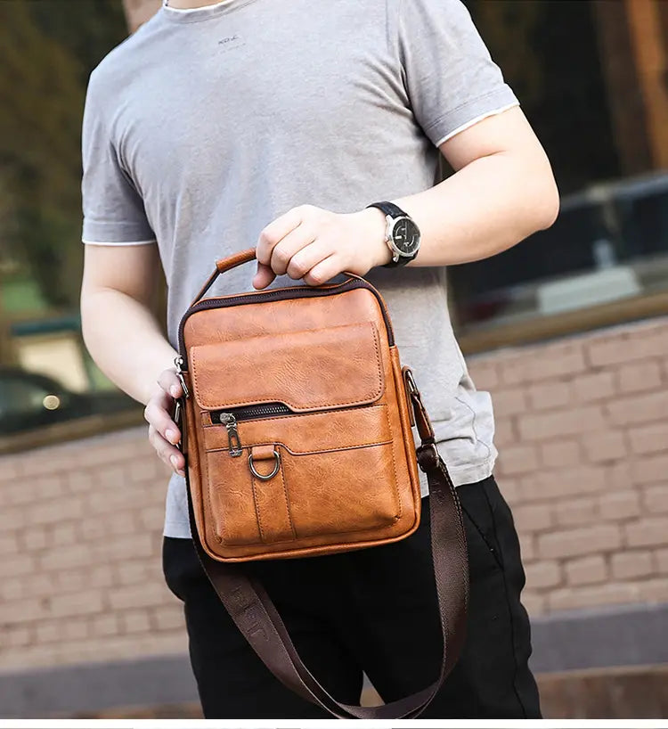 🏆【Versión de piel auténtica de primera calidad】💼Bolso de hombro vintage informal de gran capacidad para hombre