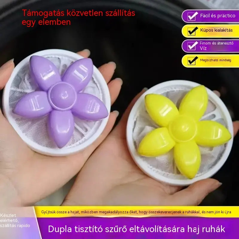 🔥【Vásárolj 3-at, és kapsz 3-at ingyen】🌀6 darab 9500 Ft✨ Úszó mosógép szűrő – Minden mosásnál felfogja a szöszöket, hajat és állatszőrt 🧺
