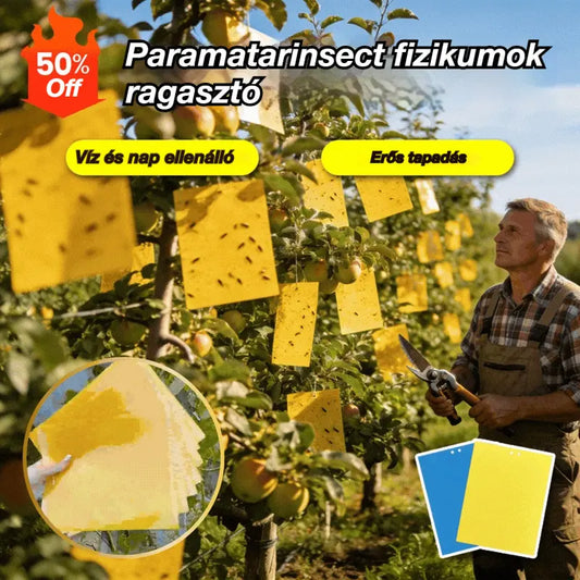 📢💥【50 lap 9200 Ft】Sárga kétoldalas rovarfogó matrica, mezőgazdasági zöldségeskert rovarfogó matricák
