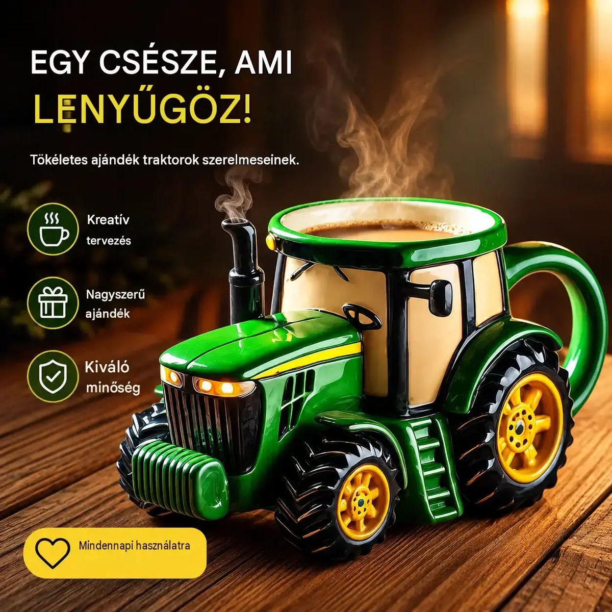 🔥☕Retro kávésbögre mezőgazdasági traktor formájában
