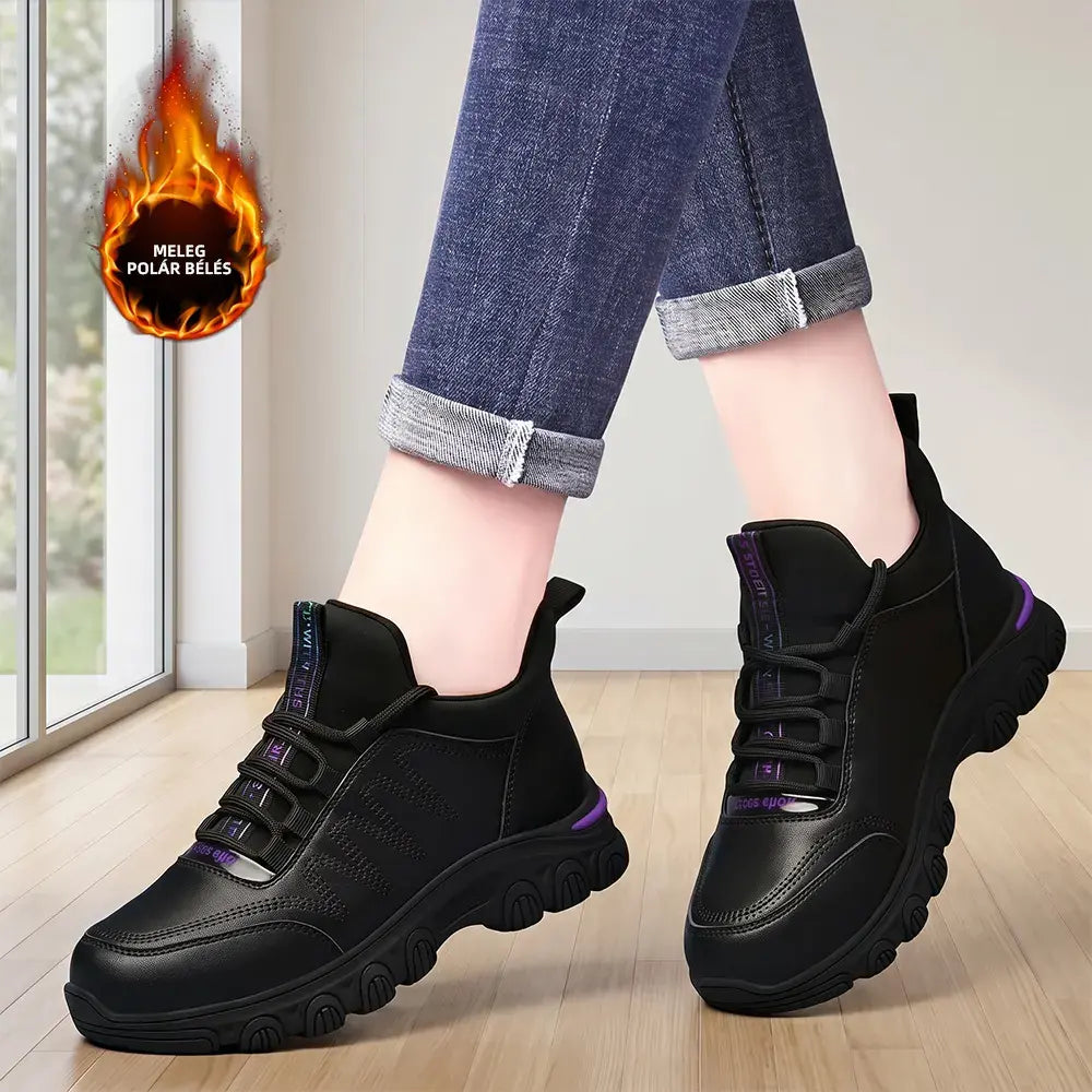 ✨【35-40】 Bőr platformos utcai cipő polárbéléssel