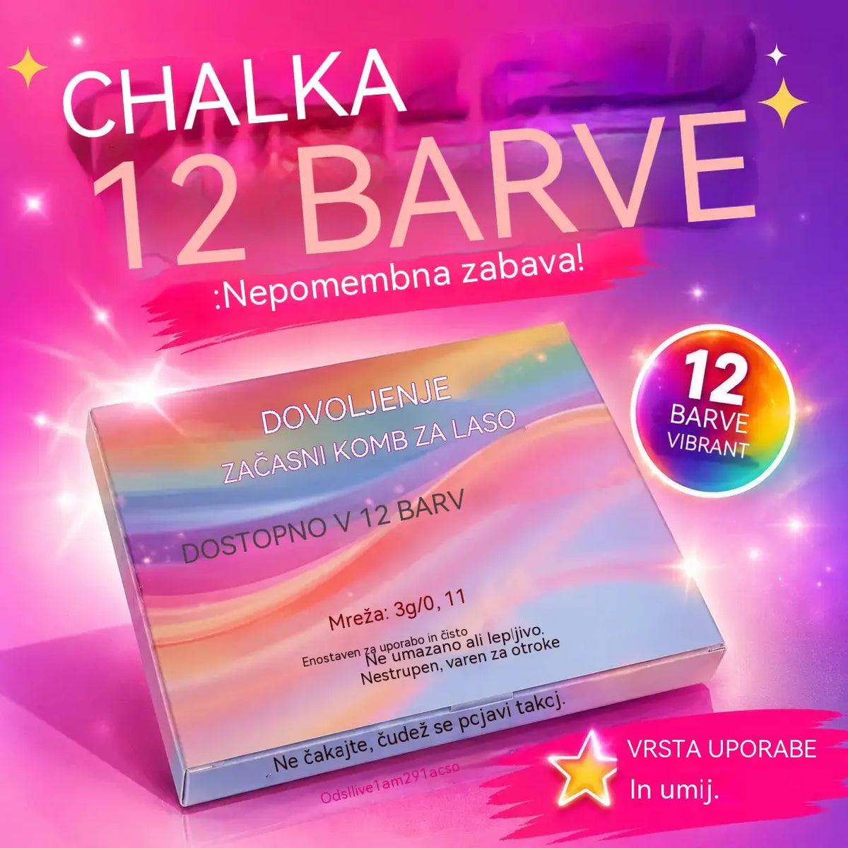 🎁 50 % POPUST! 🎨 Časovno omejen komplet krede za lase za deklice: pisani lasje brez permanentnega barvanja, popolni za zabave! ✨