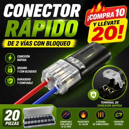 🔥【¡Compra 10 y llévate 10 gratis!】【20PCS】🏆Conector enchufable de doble cable con presilla de bloqueo