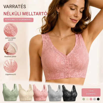 😍【Conjunto de 3 piezas】Hermoso sujetador de encaje para mujer con cierre frontal, sin aros ❤️【40-100 kg】