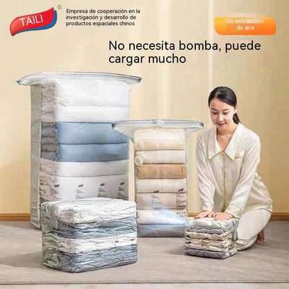 ✨（5 piezas）💨 Bolsa de almacenamiento al vacío grande y compresible: no requiere bomba, es a prueba de fugas e ideal para ahorrar espacio en maletas y en casa ✈️