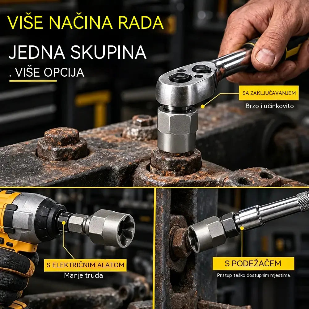 🔧 Set od 14 nasadnih ključeva za matice i vijke | Nasadni ključevi s protukliznim utorima za zahrđale, oštećene ili ogoljeli vijke