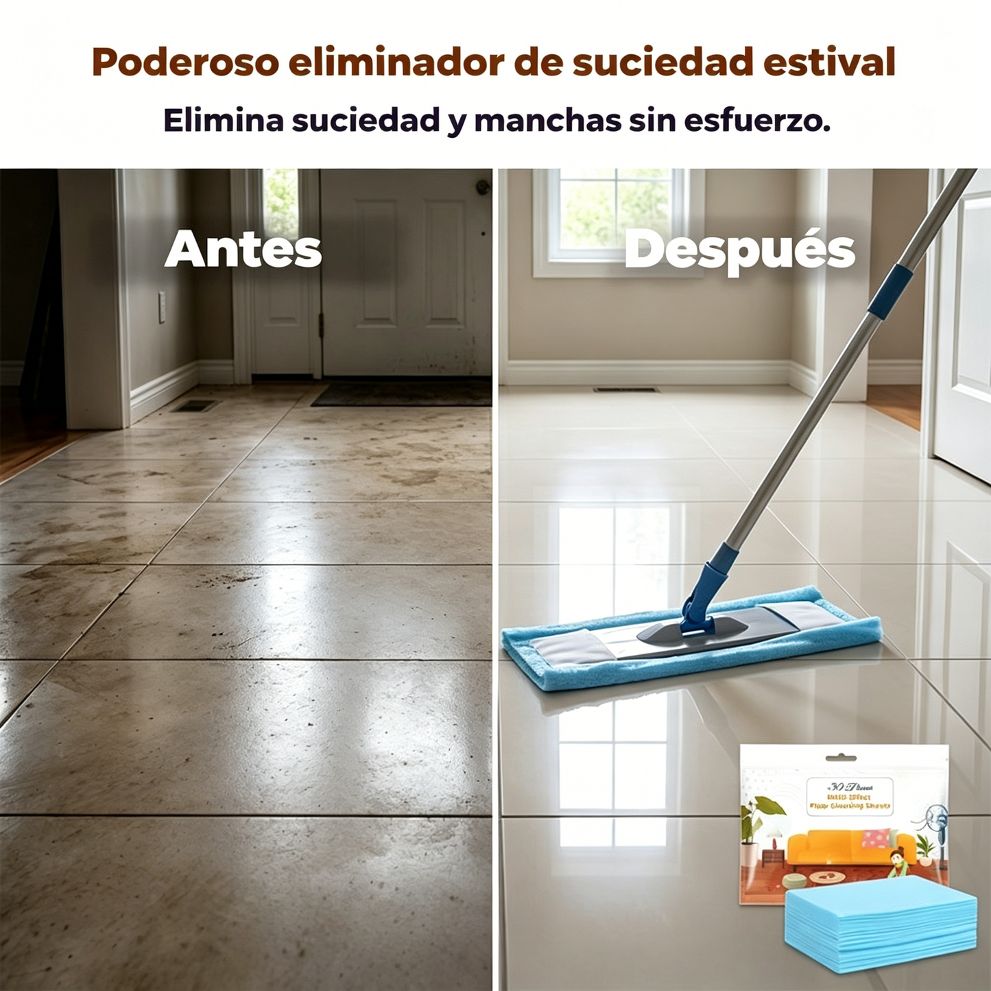 🧹【Új fejlesztés!! 210 darabos】✨ Antibakteriális és szagtalanító többcélú tisztítótabletták | Alkalmas keményfa, laminált padló, csempék és lakókocsi falak tisztítására